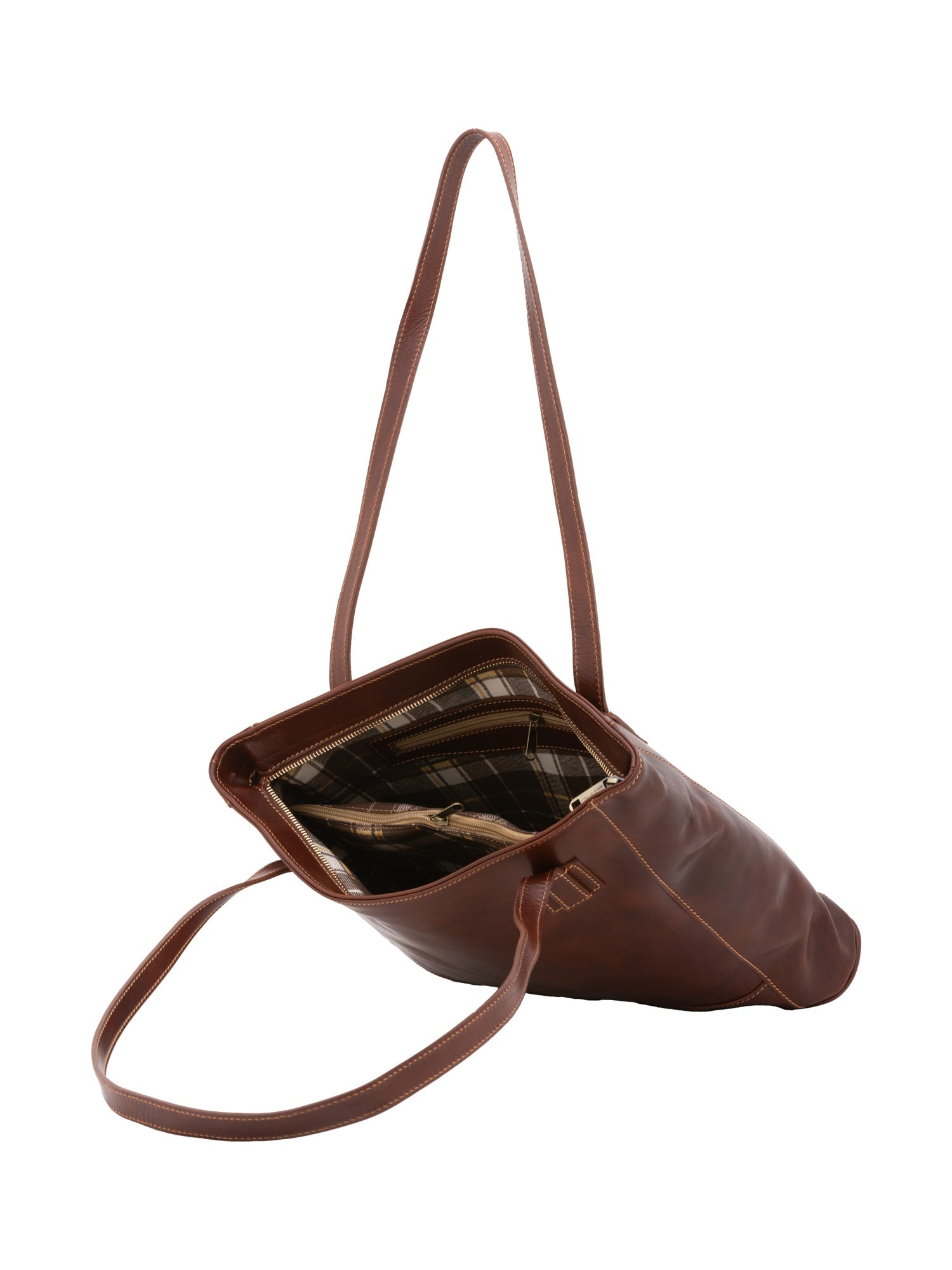 Borsa a spalla da donna In Vera pelle Made in Italy 30x37x8 cm-4