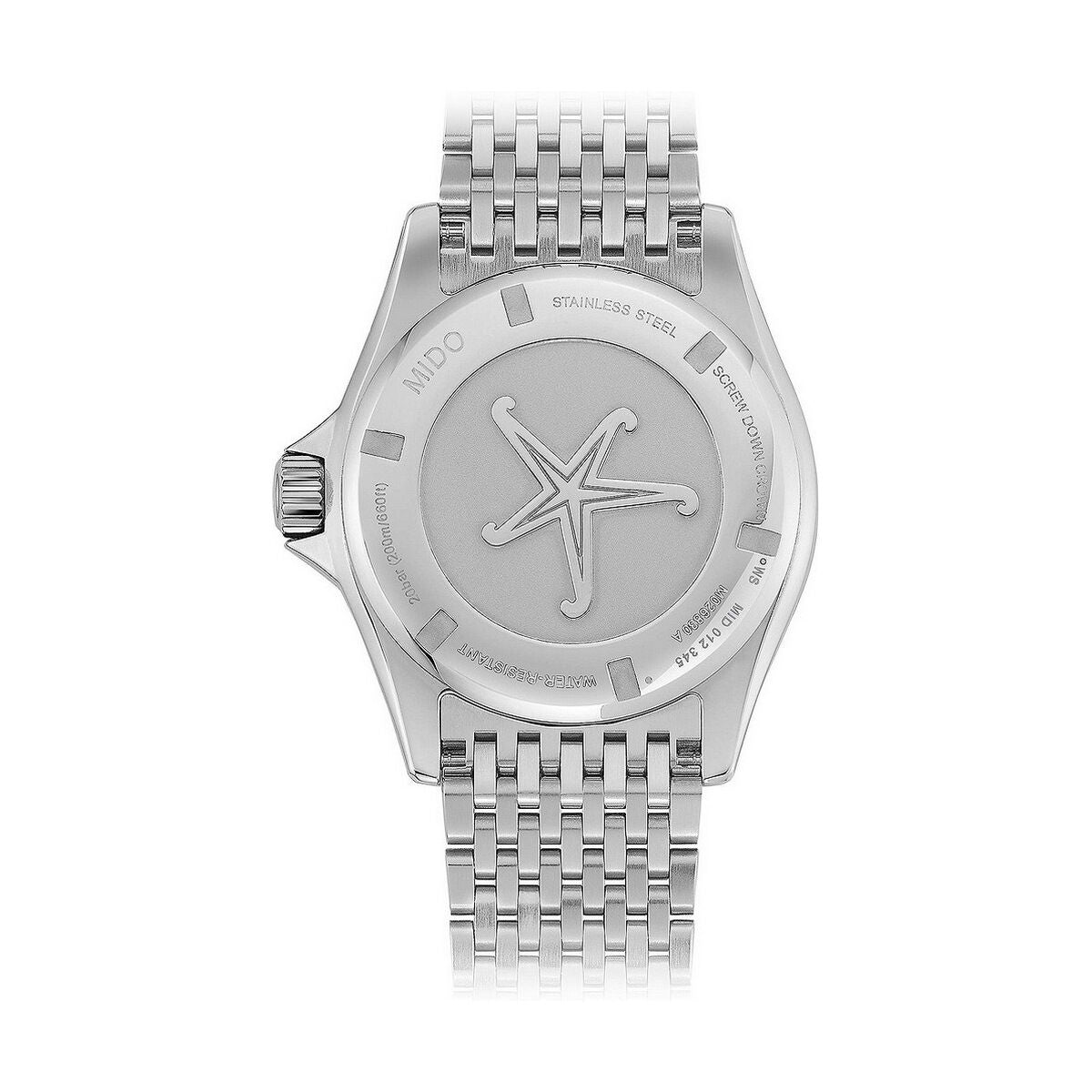 Men's Mido Automatic Watch Black Silver + Leather Band-4