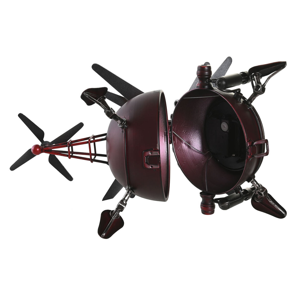 Table clock DKD Home Decor Red Silver Helicopter (2 Units)-1
