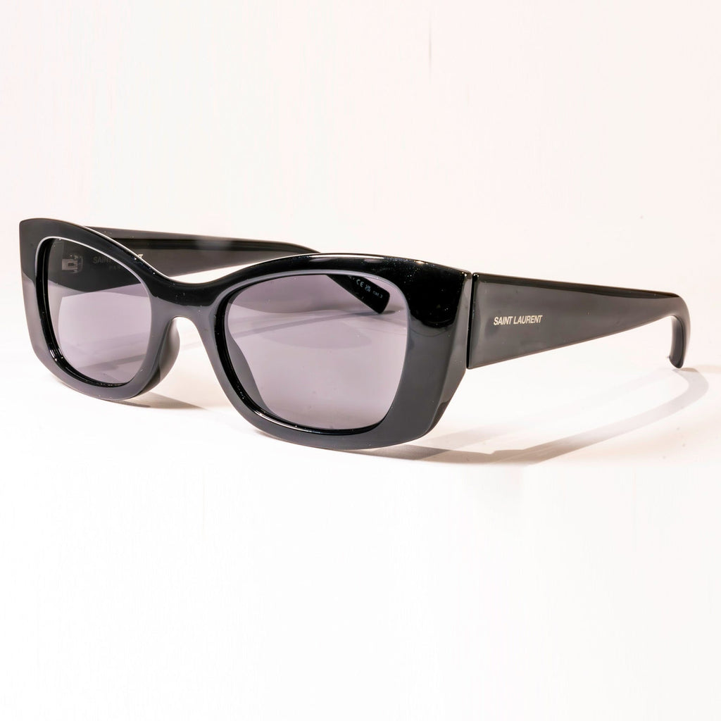 Saint Laurent Black Acetate Cat-Eye Sunglasses SL 593 001 with Case-0