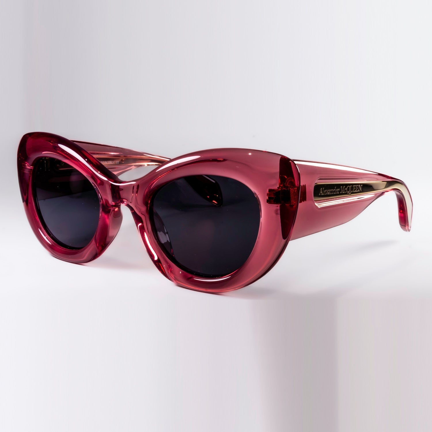 Alexander McQueen AM0403S Cat Eye Grey Gradient Acetate 52mm Frame-0