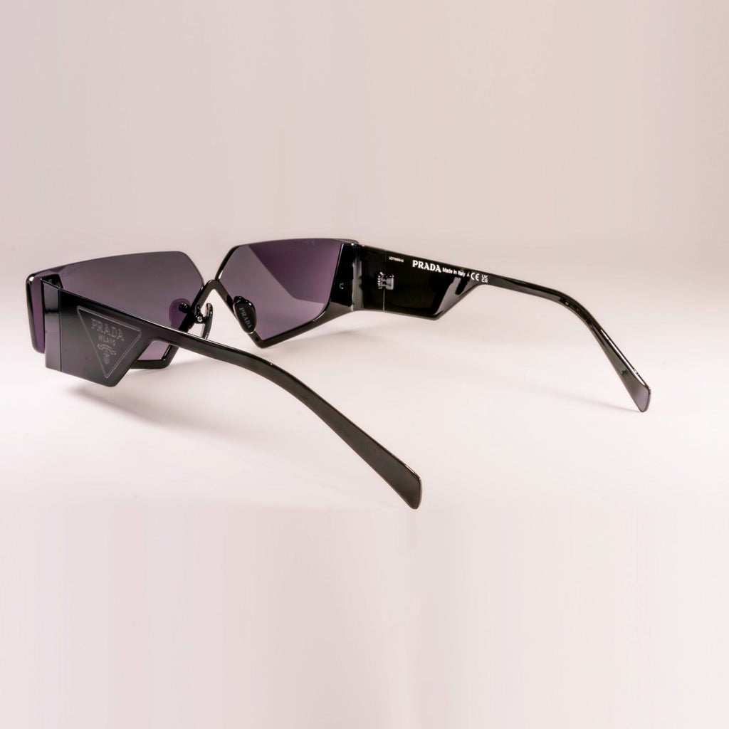 Prada PR 58ZS Black Metal Frame Dark Grey Lens Sunglasses-2