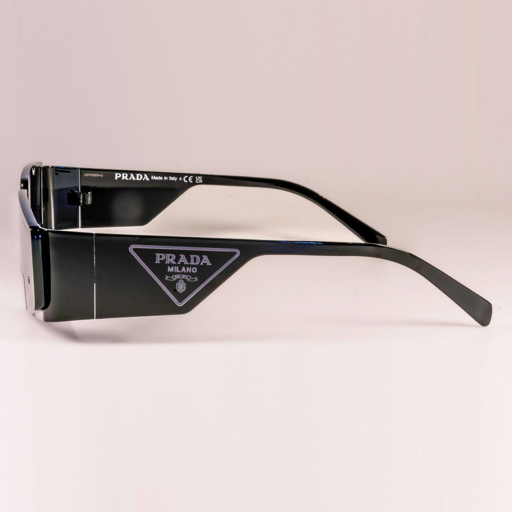 Prada PR 58ZS Black Metal Frame Dark Grey Lens Sunglasses-4