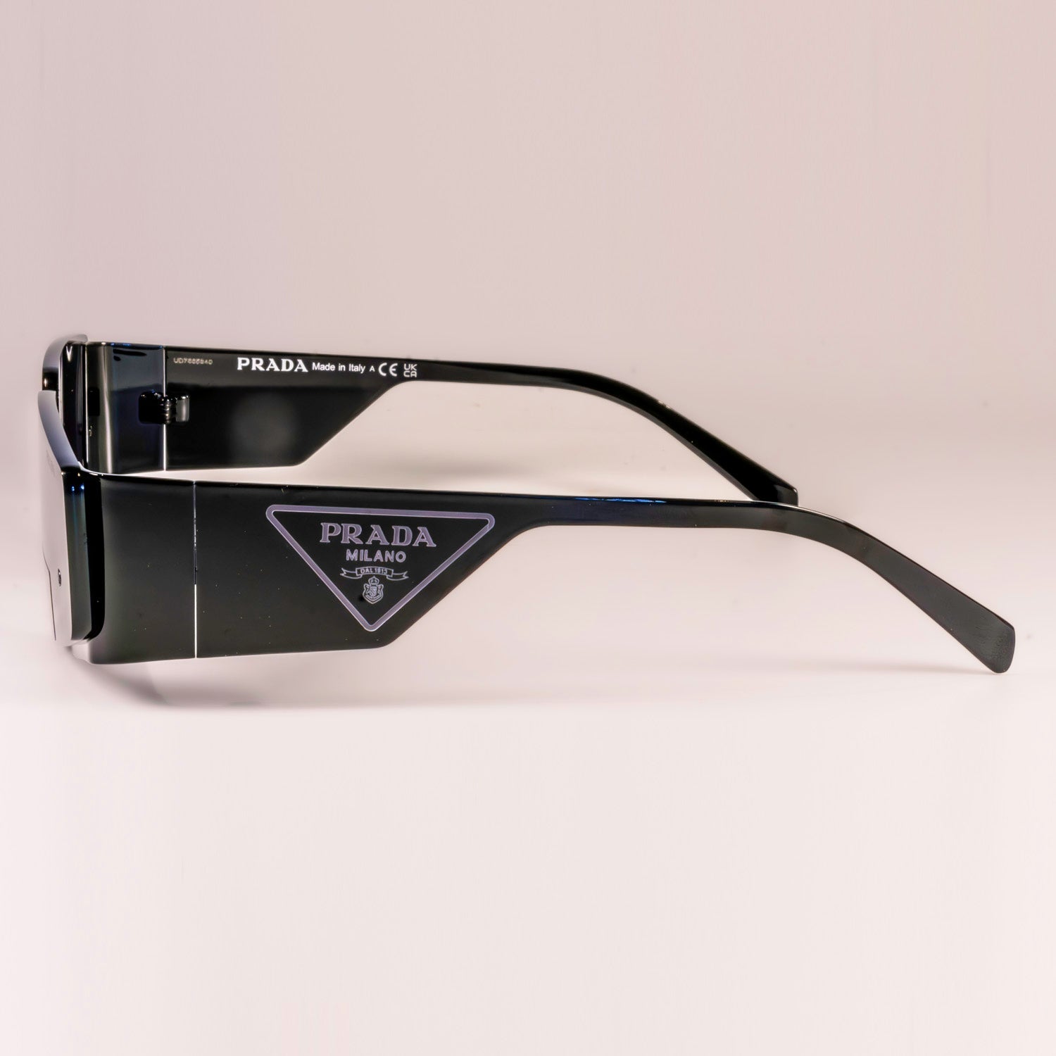 Prada PR 58ZS Black Metal Frame Dark Grey Lens Sunglasses-4