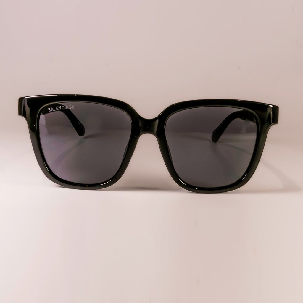 Balenciaga Black Grey Shiny Plastic Nylon Sunglasses BB0152SA 001-1