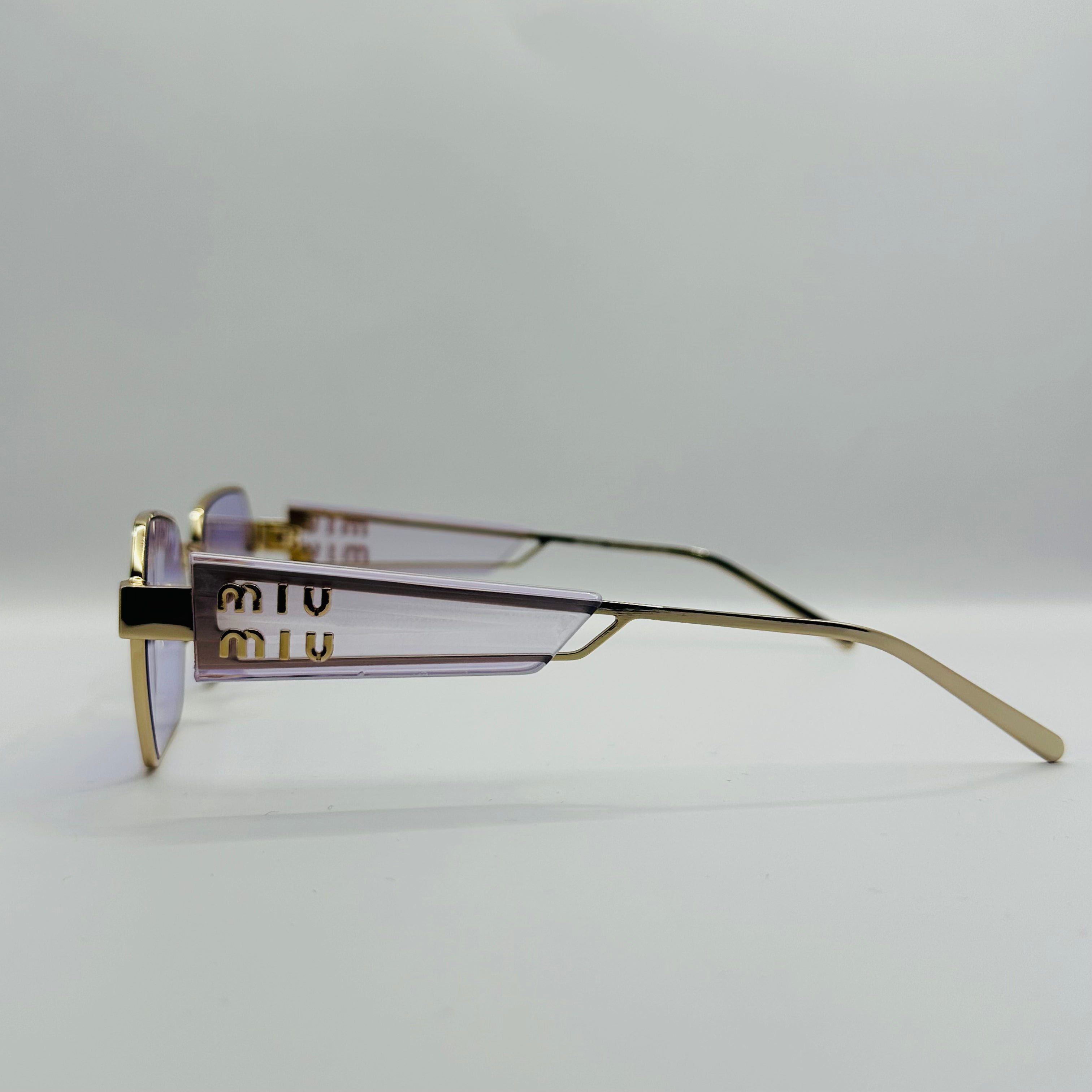 Square Metal Frame Grey Gradient Miu Miu MU 53W Sunglasses