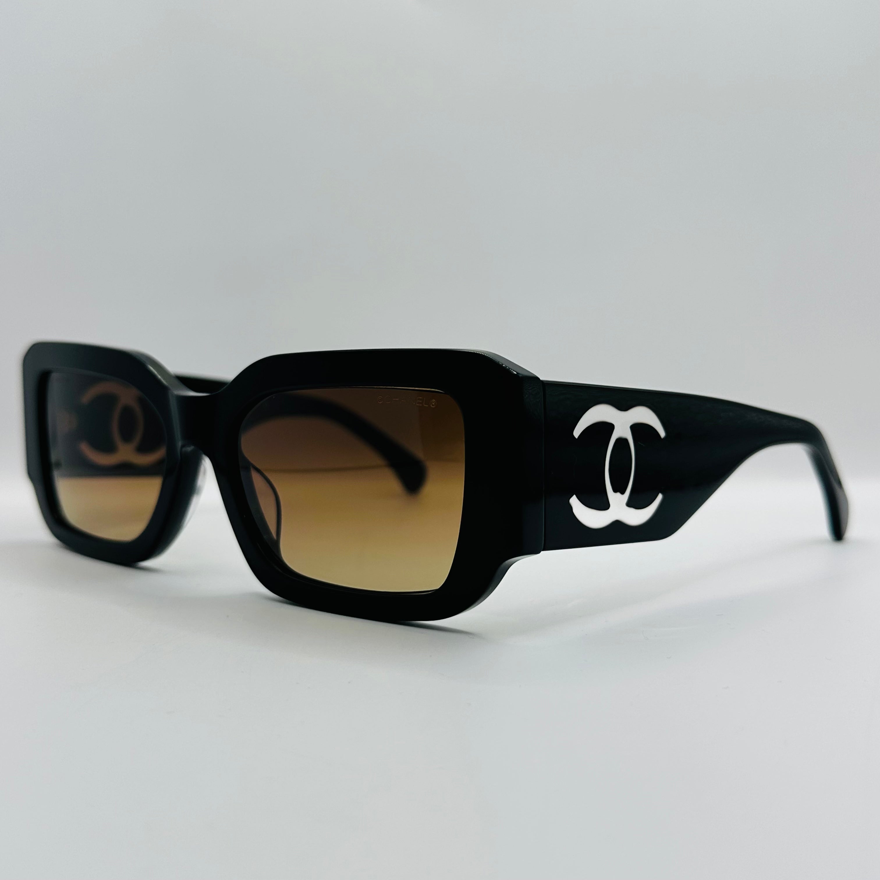 Chanel CH5526 Acetate Rectangular Oversized Sunglasses CROF Style-0