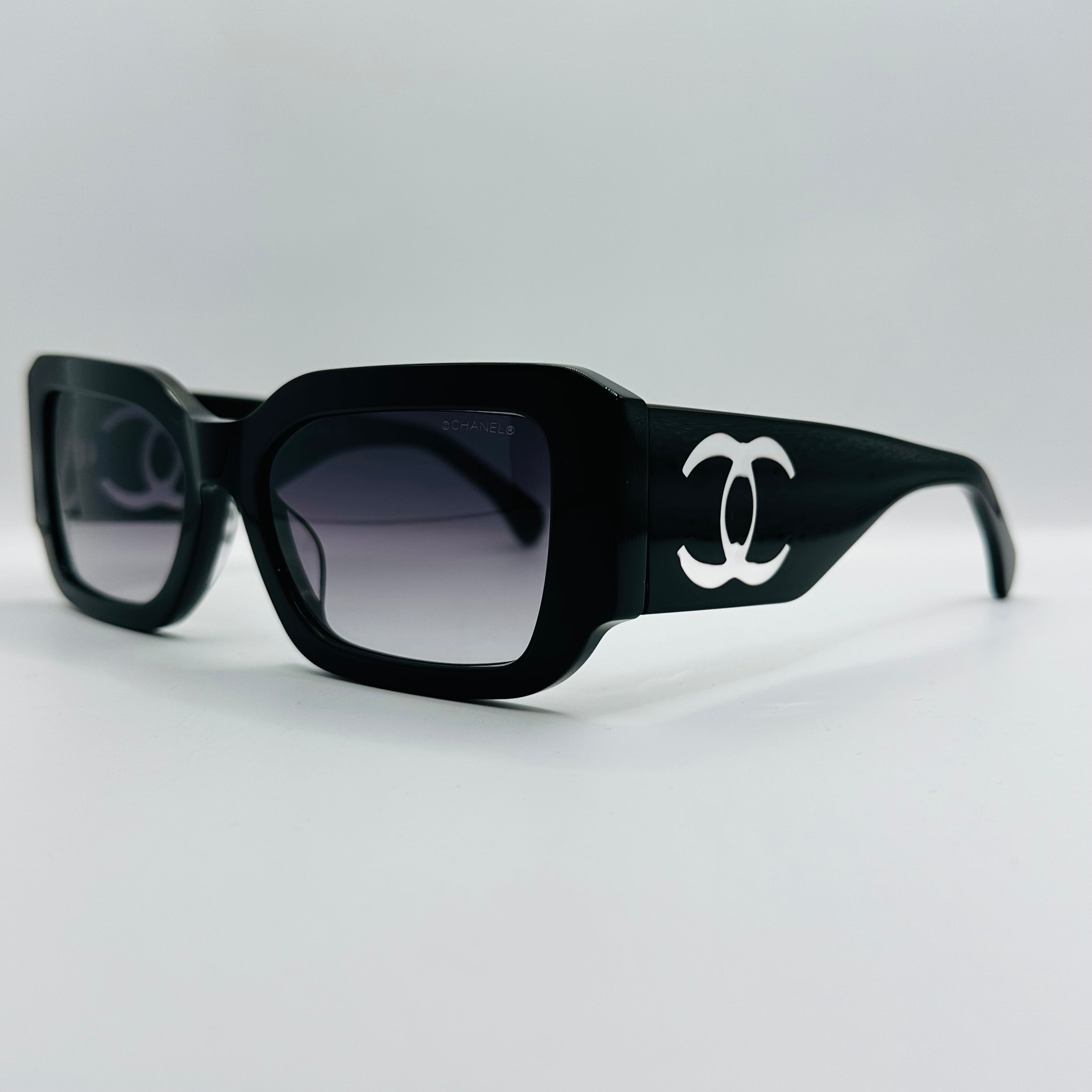 Chanel CH5526 Acetate Rectangular Oversized Sunglasses CROF Style-3