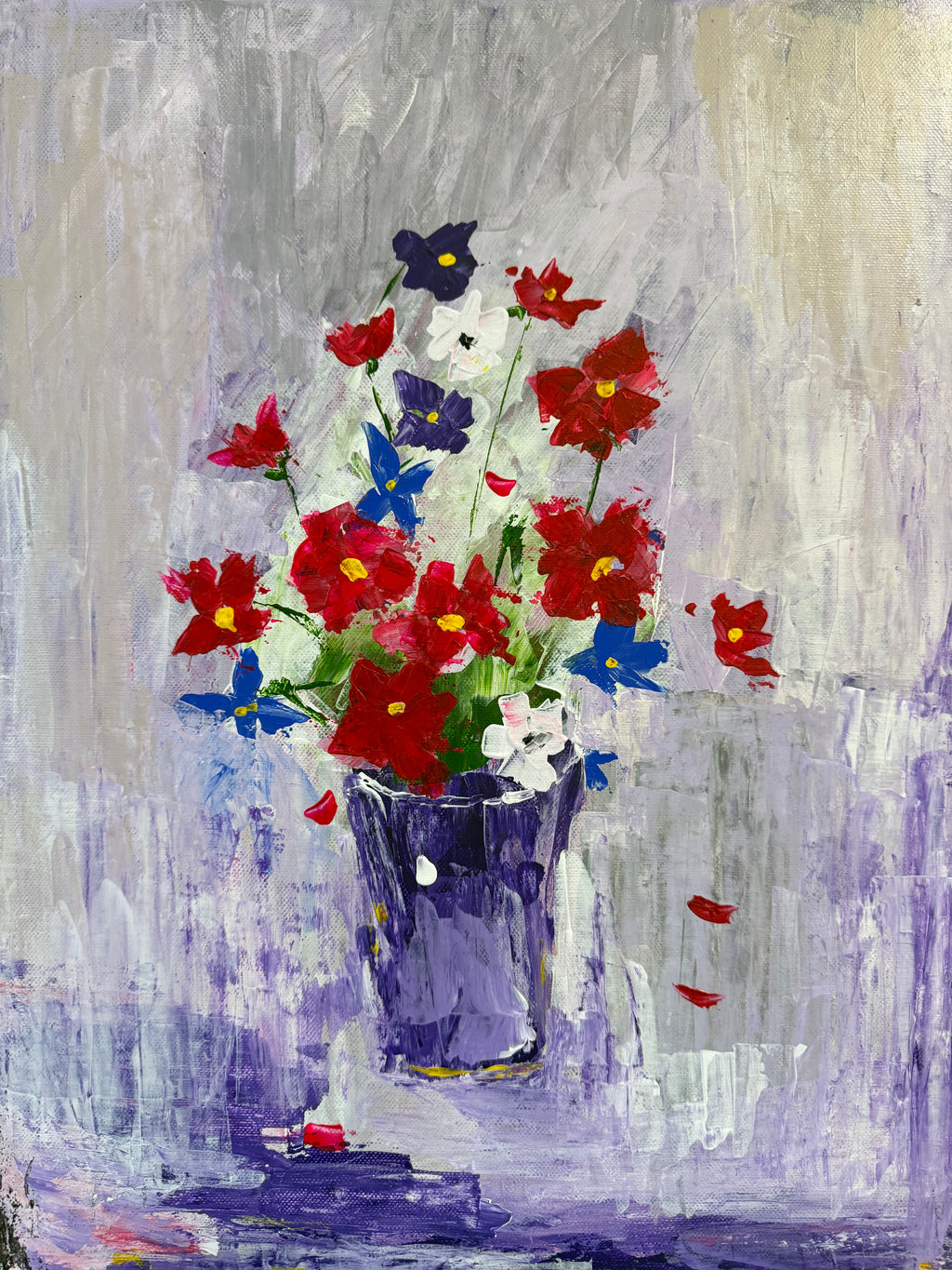 The Bloom Beyond Balance | 100 Hand painted | Size 35 x 45