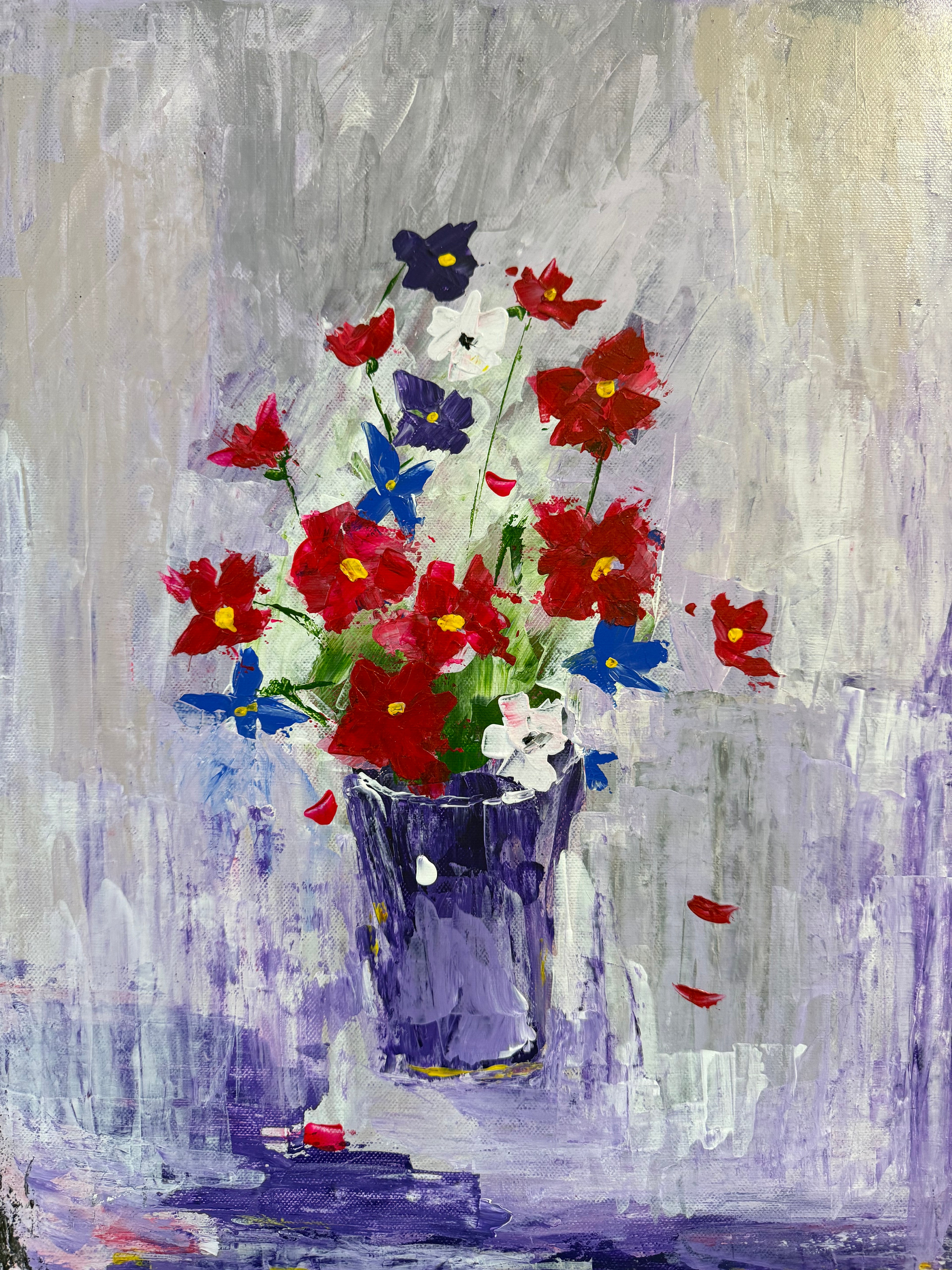 The Bloom Beyond Balance | 100 Hand painted | Size 35 x 45