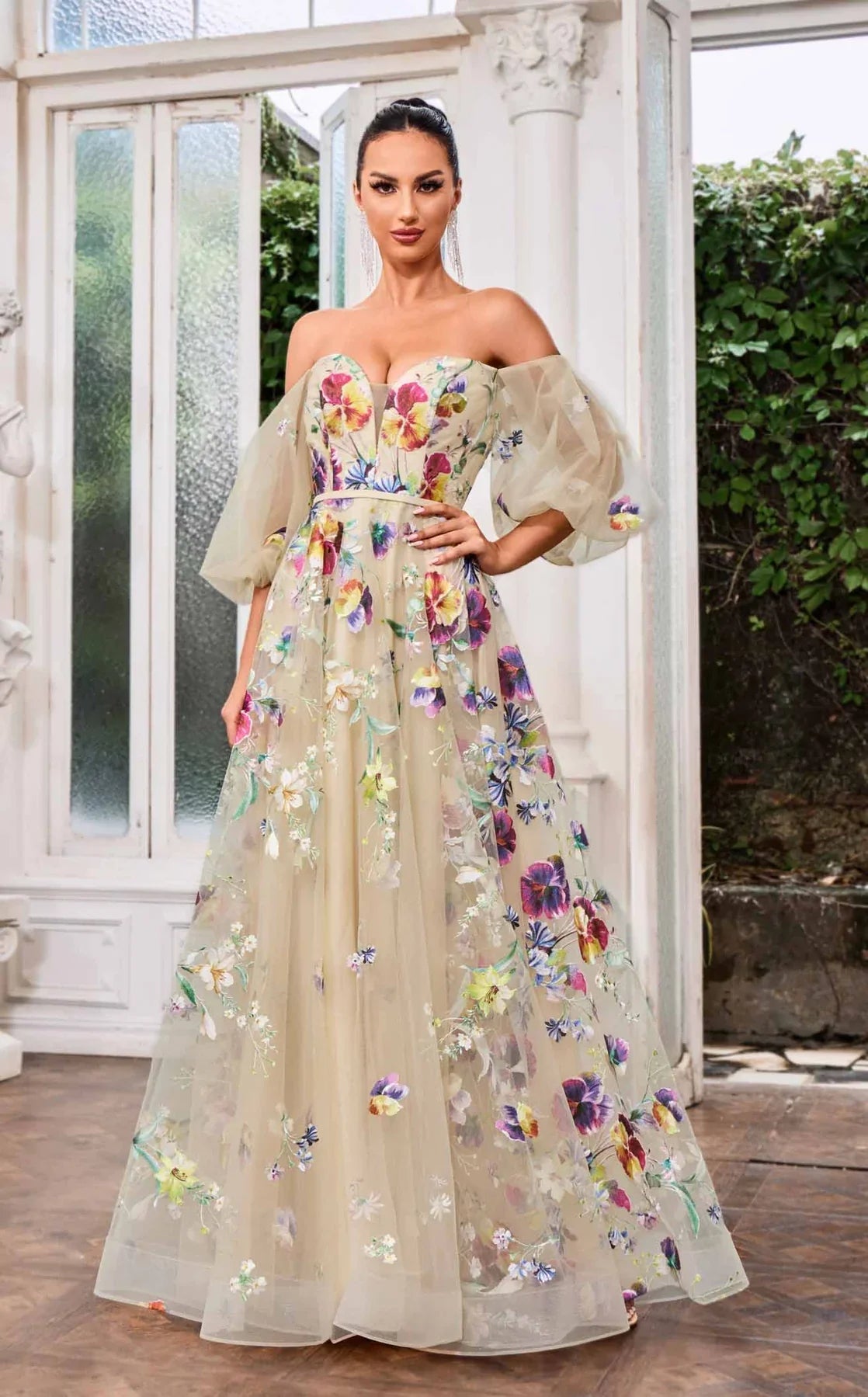 Stunning A Line Ball Gown J24047 Elegant Black Multi Dress | Ships from USA