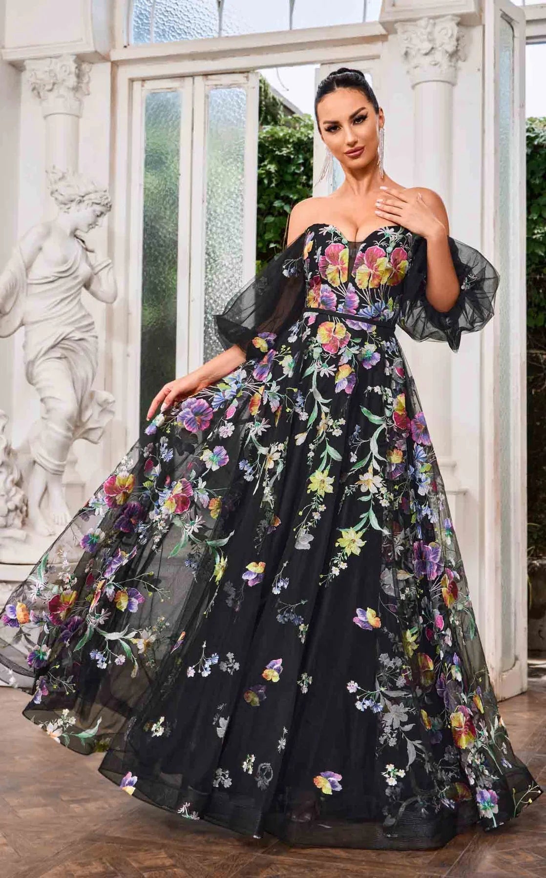 Stunning A Line Ball Gown J24047 Elegant Black Multi Dress | Ships from USA