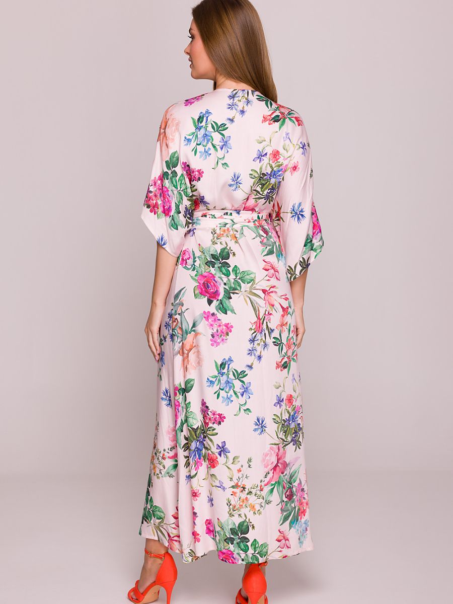 فستان نهاري من الفيسكوز متعدد الألوان