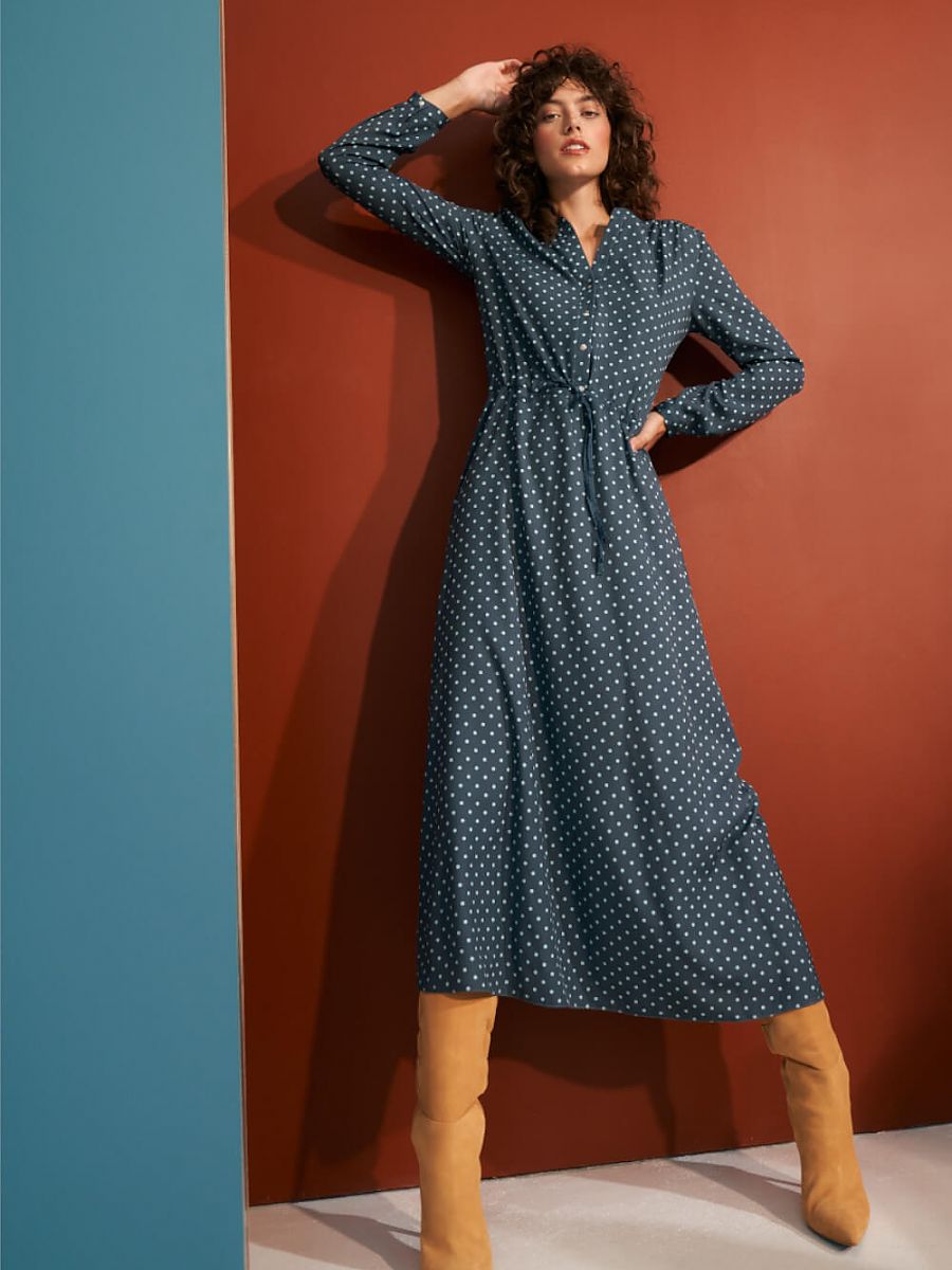 Rochie de zi Model 184598 Nife Rochie lungă de seară cu imprimeu din poliester