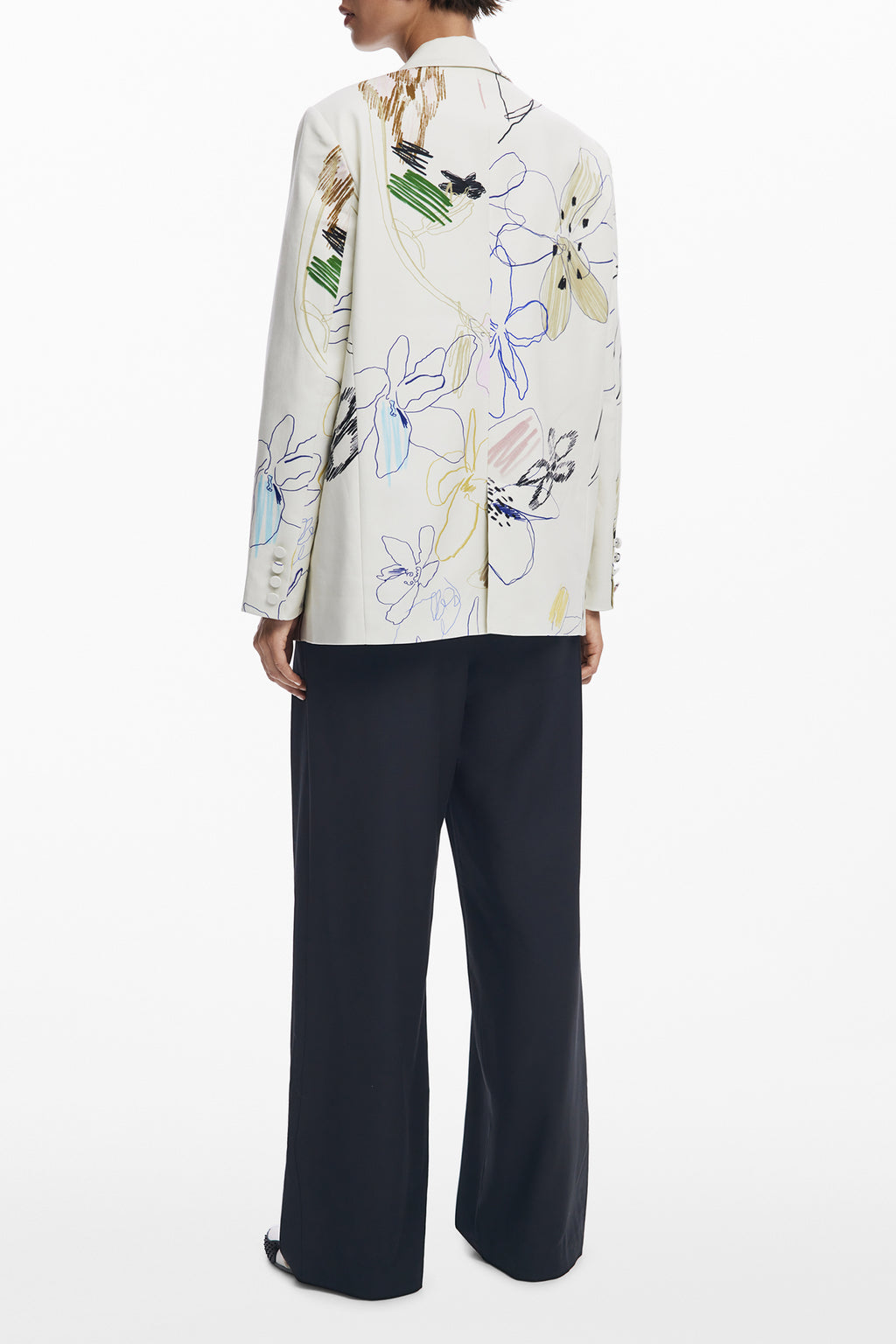 Desigual Classic Women's White Arty Jacket with 2 Pockets