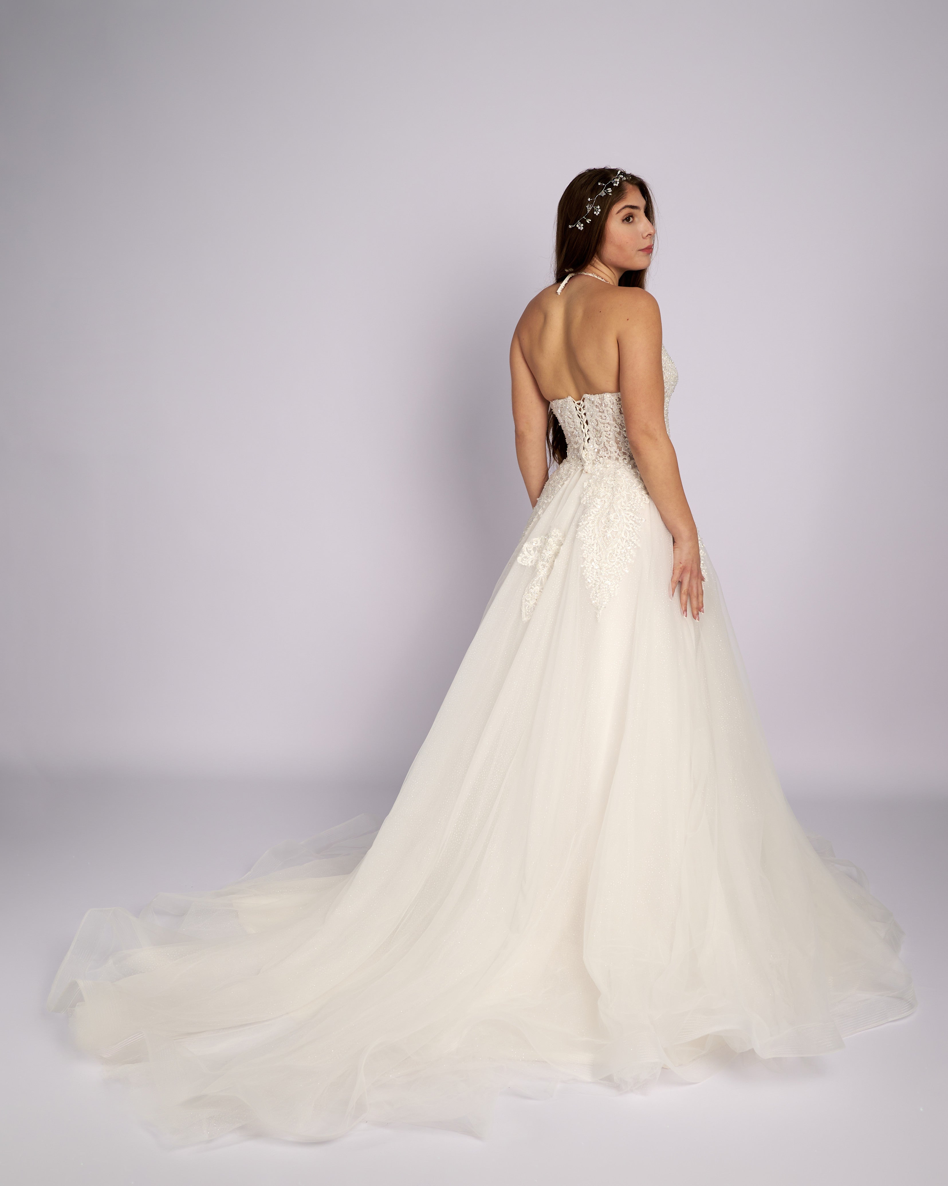 Quintessa Hand Made Crystal Beaded Bridal Gown-4