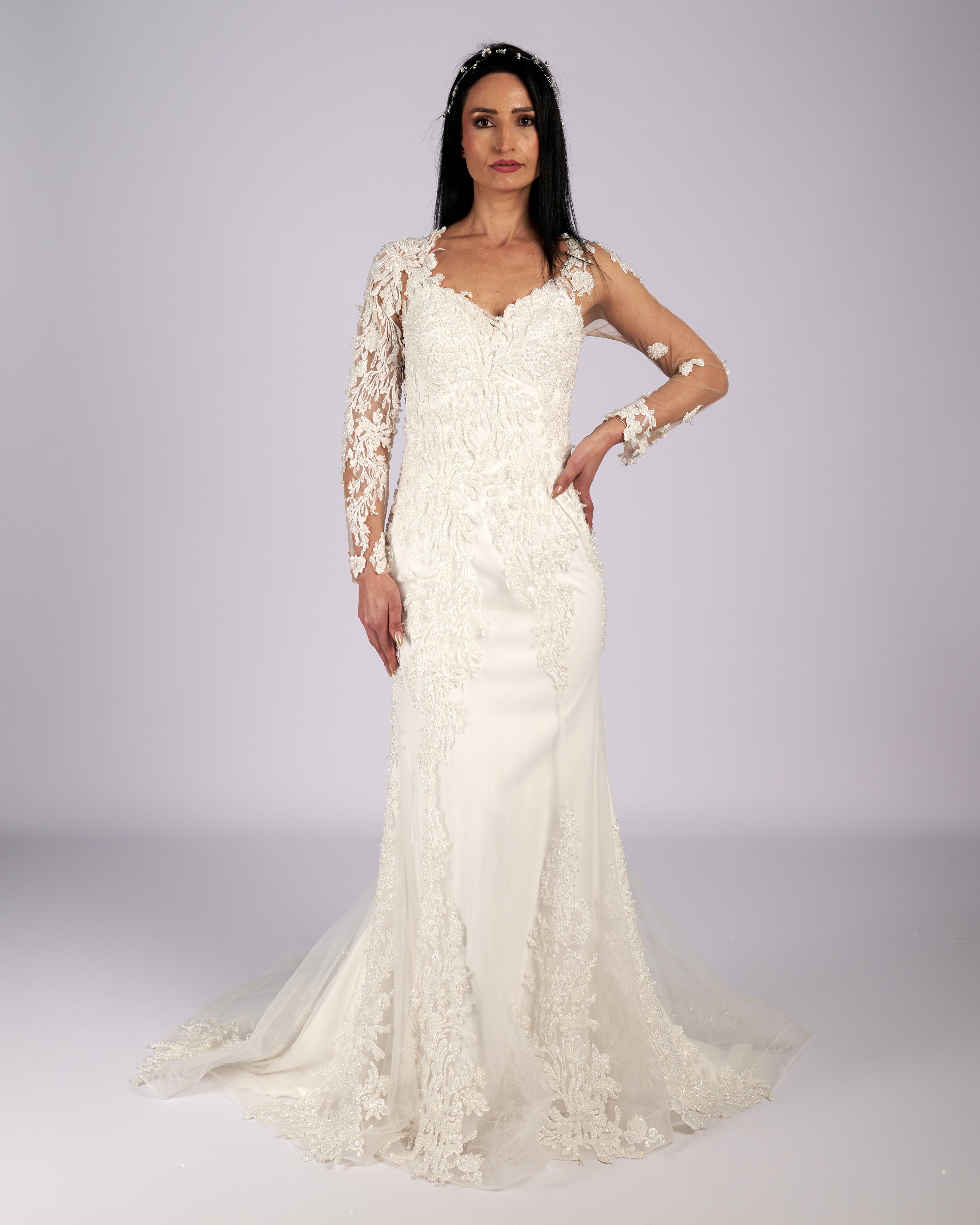 Estelle Rhinestone Hand Beaded Mermaid  Bridal Gown νυφικο φορεμα-4