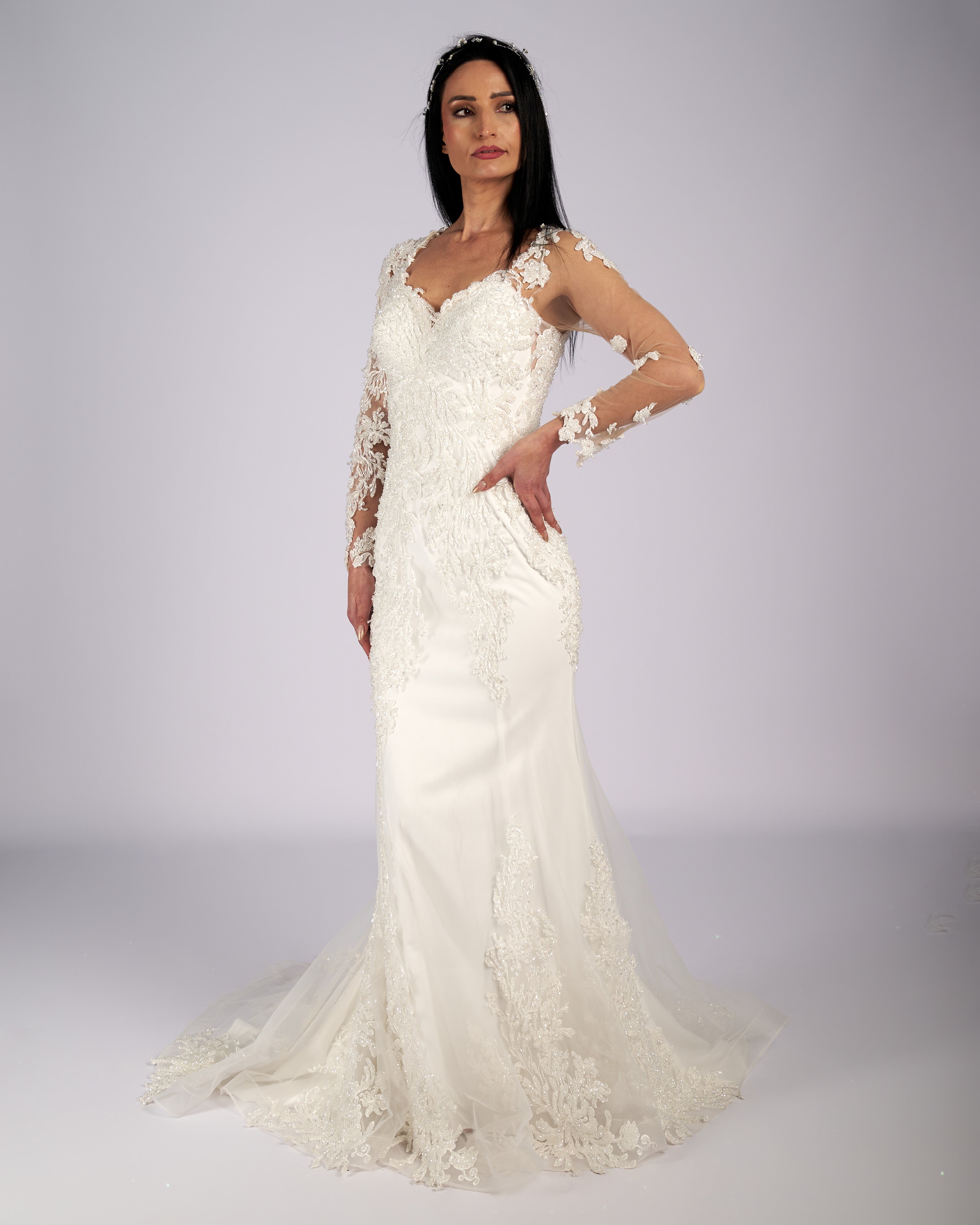 Estelle Rhinestone Hand Beaded Mermaid  Bridal Gown νυφικο φορεμα-3