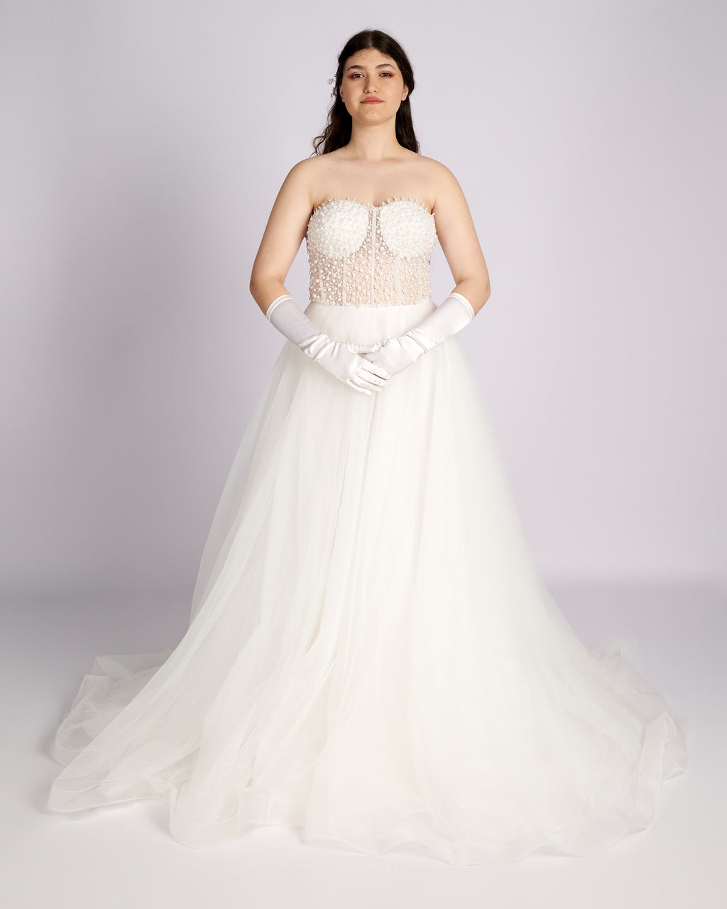 Iphigenia Pearls and Crystal Hand Beaded Bridal Gown-3