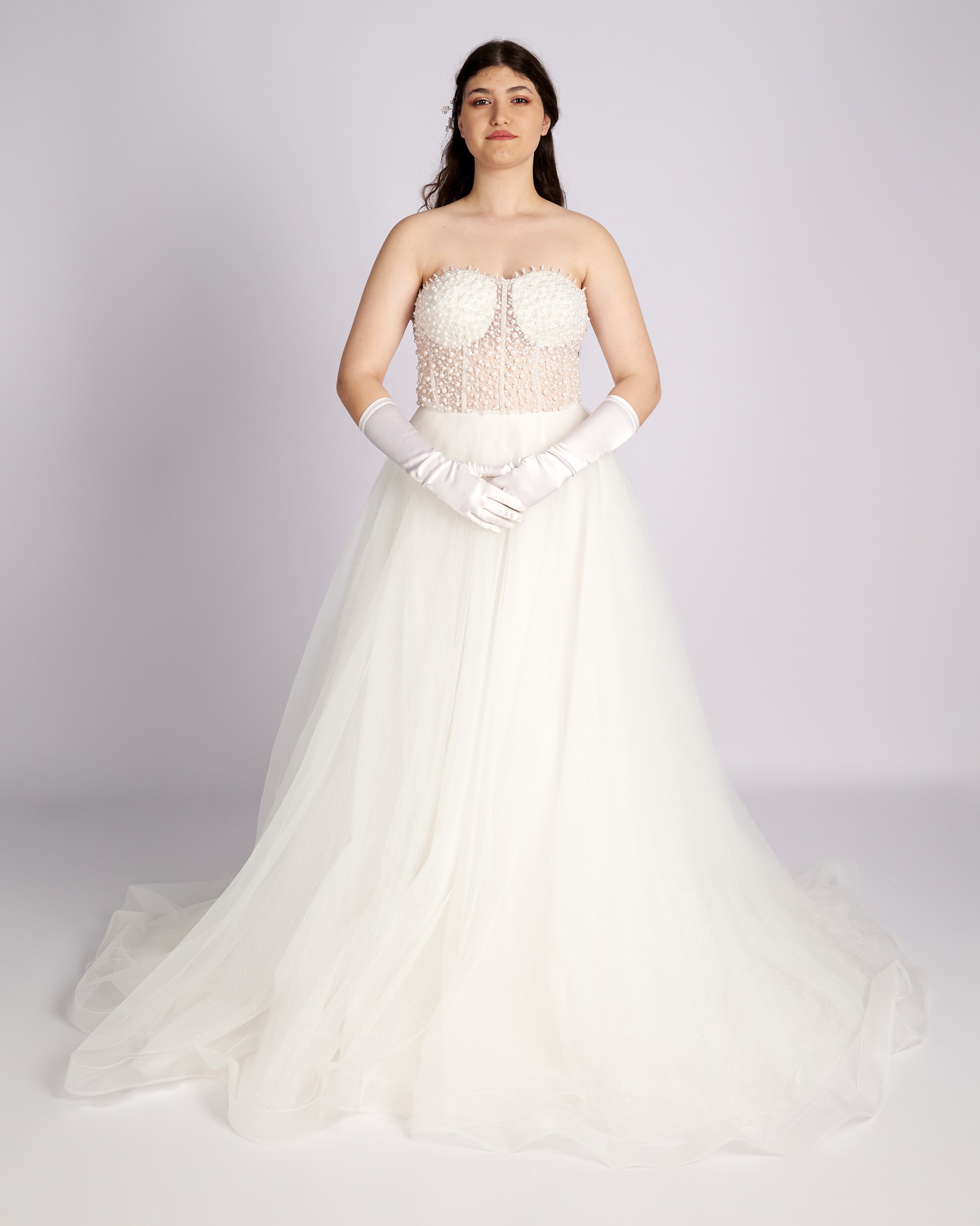 Iphigenia Pearls and Crystal Hand Beaded Bridal Gown-3